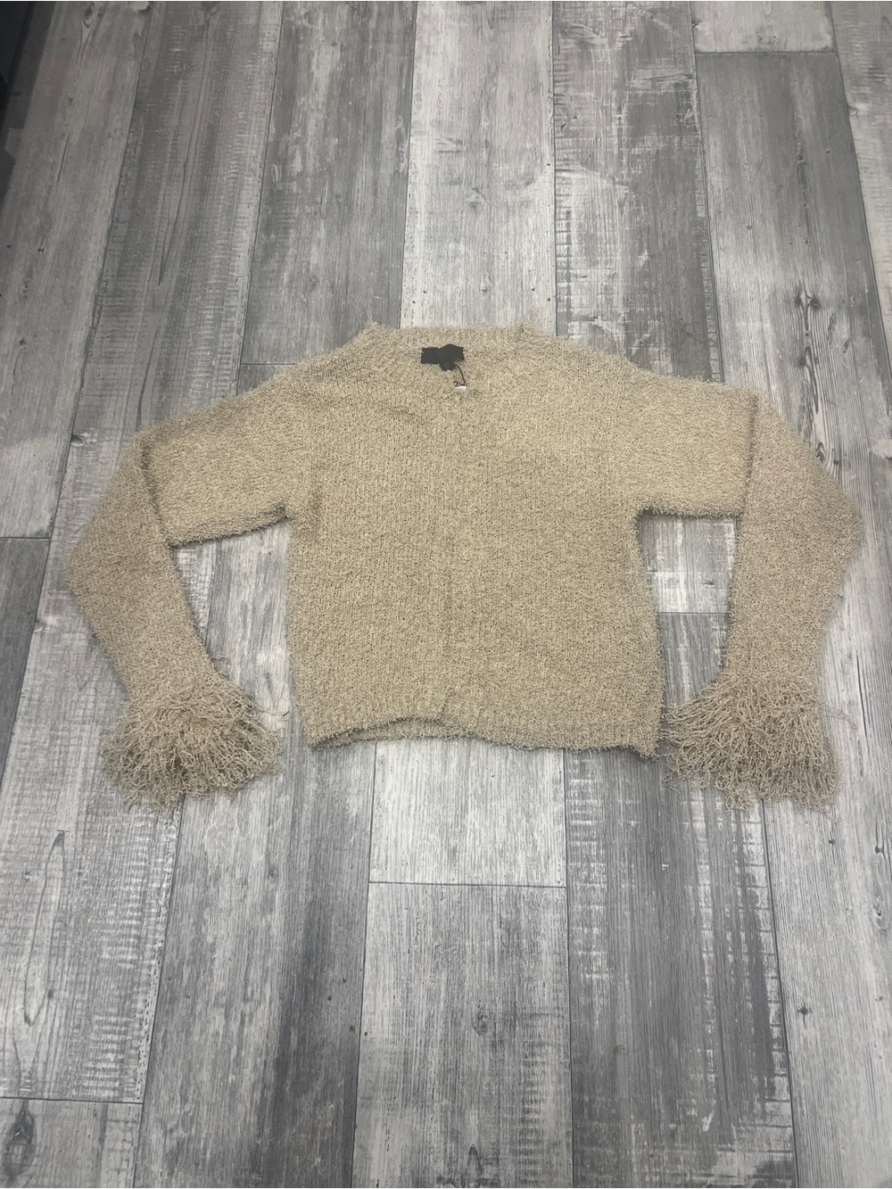 NWT Zara Fringed Knit Cardigan Size Large